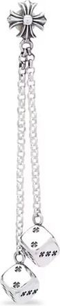 Chrome Hearts double-dice drop earring - men - Sterling Silver - One Size