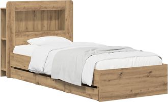 vidaXL Estructura De Cama Con Almacenamiento Y Cabecero Roble Artisan Vidaxl