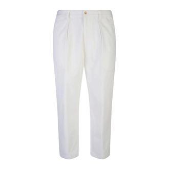 Eleventy Chinos, male, White, Size: W36 Fatique Relax Fit Trousers
