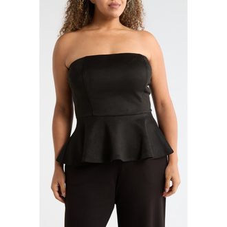 By Design Danger Faux Suede Top in Jet Black at Nordstrom Rack, Size 3X