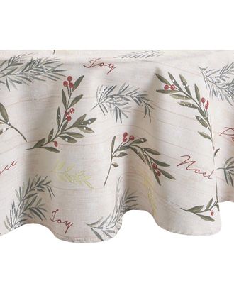Elrene Holiday Tree Trimmings Tablecloth -Round