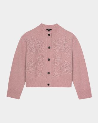 Rails Coralee Rosette Alpaca-Blend Cardigan