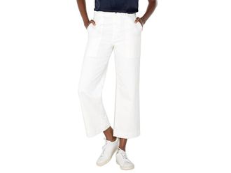 Liverpool L.A. Stride High-rise Wide Leg Crop With Patch Pockets Womens Clothing Bone White : 12 26, Cotton/Lycra/Modal