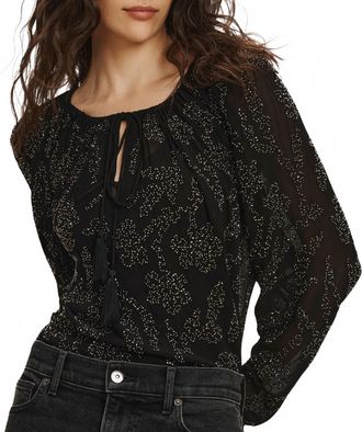 Veronica Beard Marlena Beaded Blouse In Black