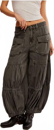 Free People Last Parachute Pants In Washed Black