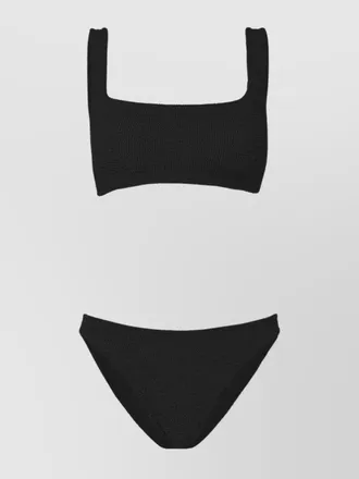 Hunza G xandra bikini set high-waisted square neckline textured