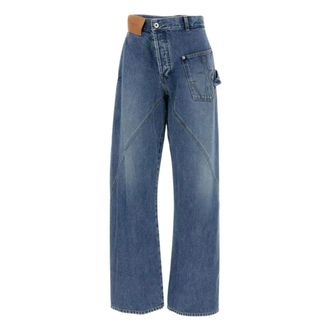 J.W.Anderson Straight Jeans, male, Blue, Size: W32 Twisted Workwear Jeans
