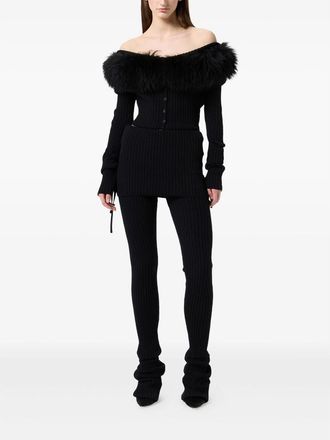 Blumarine Ribbed-knit Tie-detail Trousers