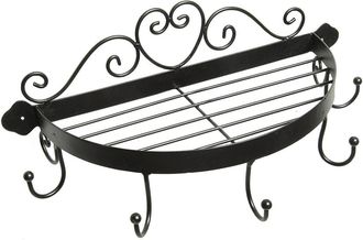 Ambiente Haus Wandregal »Regal halbrund mit Haken in Schwarz« 1 Stk. tlg