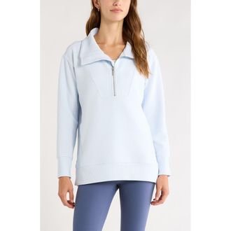 Zella Kickback Ottoman Half Zip Tunic in Blue Ancient at Nordstrom Rack, Size Small
