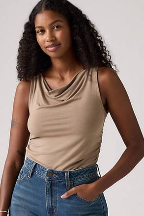 Levi's Top Clea con scollo a cappuccio - Donna - XS - Marrone / Taupe Grey
