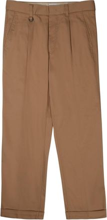 Paolo Pecora Classic Straight-Leg Trousers with Pleats and Structured Texture