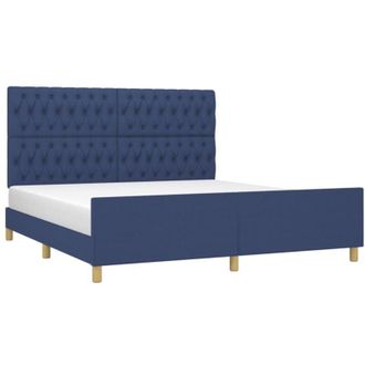 vidaXL Estructura De Cama Con Cabecero De Tela Azul 180x200 Cm Vidaxl