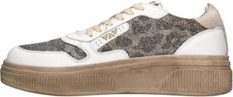 Emanuelle Vee Leren en stoffen sneakers - Dames - Sneakers - Veelkleurig - 39 EU - Leer - Schoenen