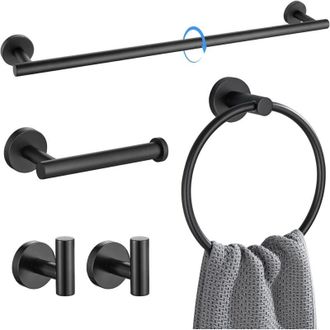 OEM Juego De Accesorios Para Ba&ntilde;o, 5 Piezas, Juego De Toalleros De 60 Cm, Acero Inoxidable, Montaje En Pared, Juego De Accesorios Para Ba&ntilde;o - Crezuo