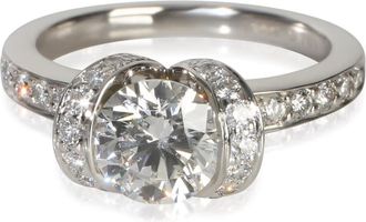 Tiffany & Co. Pre-Owned Tiffany & Co. 0.9 ct Round Brilliant Diamond Ribbon Engagement Ring