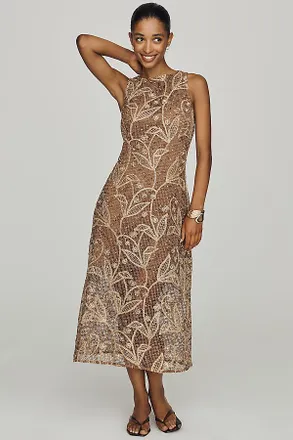 endless rose Textured Sleeveless Midi Dress