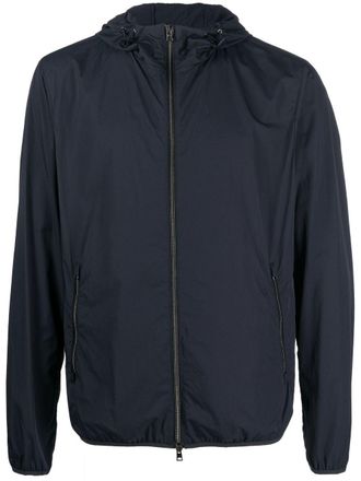 Herno solid-colour hooded jacket - Blue