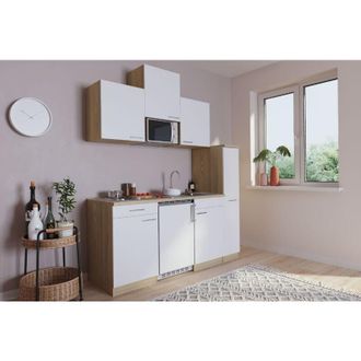 Respekta Cucina Minicucina Cucina singola Modulo cucina Rovere bianco Luis 180 cm Respecta