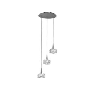Netlighting O2 Ceiling Cluster Pendant 3 Light G9 Polished Chrome in Silver