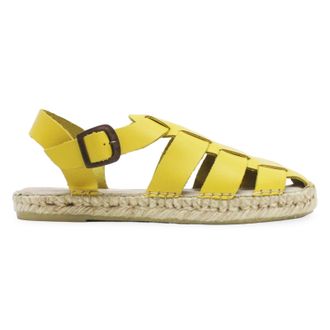 FLY London SOWA551FLY Brooklyn Leather Womens Flats Sandals - Yellow - Size:UK 7