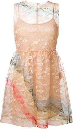 Red Valentino Regenboog Kant Jurk - Dames - Korte kleedjes - Veelkleurig - XS - Kleedjes