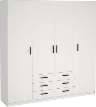 Dmora Guardaroba Grande Frances, Mobile Camera Da Letto, Cabina Armadio Portabiti, Armadio Appendiabiti, 196x50 H200 Cm, Bianco - Dmora