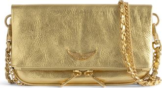 Zadig&Voltaire Rock Vintage Metallic Crossbody Bag in Gold at Nordstrom