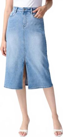 Joseph Ribkoff Knee-Length Denim Skirt In Light Blue