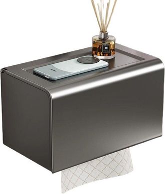 OEM Portarrollos De Papel Higi&eacute;nico Con Estante De Almacenamiento - Soporte Con Ventosa Sin Necesidad De Taladrar, Fabricado En Aluminio Espacial Inoxidab