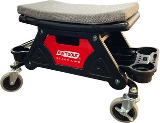 OEM Asiento De Taller Awtools, Modelo Black Line, Ideal Para Trabajos De Mantenimiento Y Reparaci&oacute;n, Con Compartimento Y Estantes Para Almacenamiento, Dis