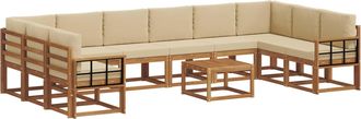 vidaXL Conjunto De Sof&aacute;s De Exterior 11 Uds. Natural Y Beige Vidaxl