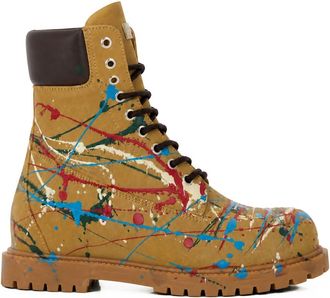 Philipp Plein Botas de Ante Calavera Goteando - Shoes - Hombre - Marr&oacute;n - 43 EU