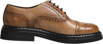 Dolce & Gabbana Brown Lace Up Leather Brogue Derby Men Mens Shoes