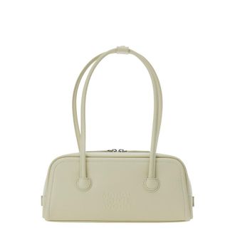 Marge Sherwood Shoulder Bag Soft Boston With Two Top Handles And Zip Closure White Leather For Women Cow