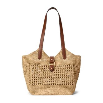Ralph Lauren Tote Bags, female, Beige, Size: ONE SIZE Shopping in rafia