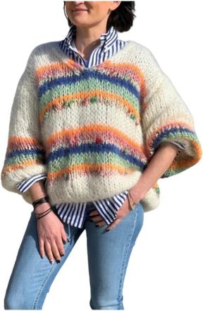 Les Tricots dO Truien - Dames - V-hals truien - Veelkleurig - ONE Size - Nylon - Truien & Vesten