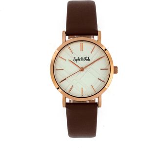 Sophie & Freda Budapest 36 mm Leather Strap Watch