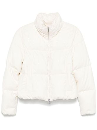 PESERICO sequin-detailing jacket - women - Polyester/Viscose/Elastane/Goose Down/Goose Feather - 38 - White