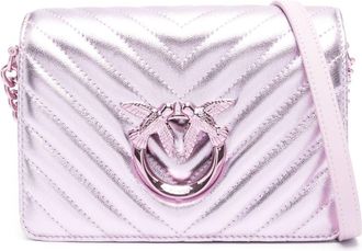 Pinko matelassé metallic crossbody bag - women - Sheepskin - One Size - Purple