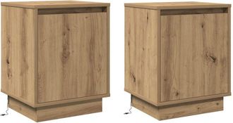 vidaXL Vidaxl - Armario de Noche con 2 pcs Roble artisan 39 x 34.5 x 50 cm