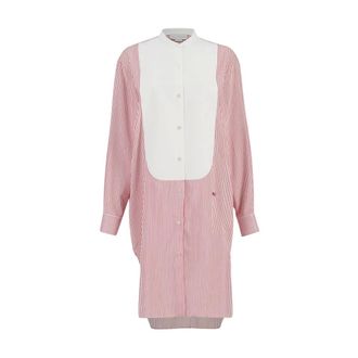 Stella McCartney Kleedjes, Dames, Veelkleurig, M, Satijn, Stripe Satin Silk Midi Dress