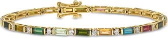 Ross-Simons Multicolored Tourmaline and White Zircon Bracelet in 18kt Gold Over Sterling