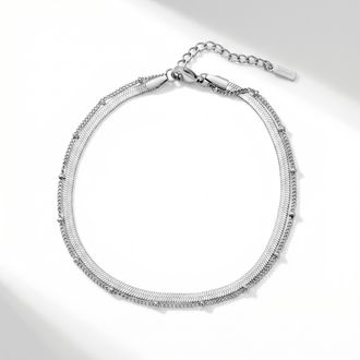 Pompeii3 Stefanie Anklet Silver Plated 9.25 with 1.5 Extender