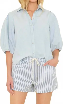 Xirena Audrey Denim Shirt In Air Blue