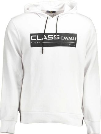 Cavalli Heren, Sweatshirts & Hoodies, Wit, Maat: 2XL