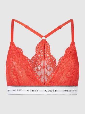 Guess Triangel-BH mit Spitzenbesatz in Rot, Gr&ouml;&szlig;e XS