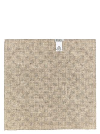 Brunello Cucinelli Silk Geometric Pocket Square - Multicolor