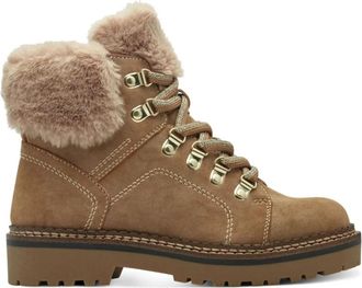 Tamaris Camel Veters Enkellaarsjes - Dames - Winterlaarzen - Bruin - 39 EU - Schoenen