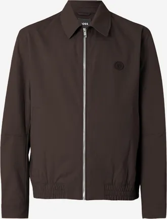 HUGO BOSS Mens Jacket Stretch Cotton Dark Brown